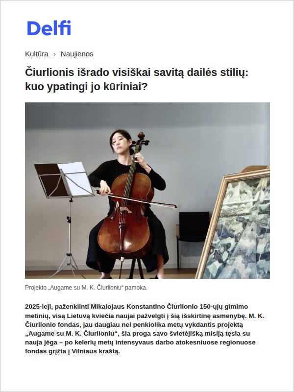 Delfi: Čiurlionis išrado visiškai savitą dailės stilių